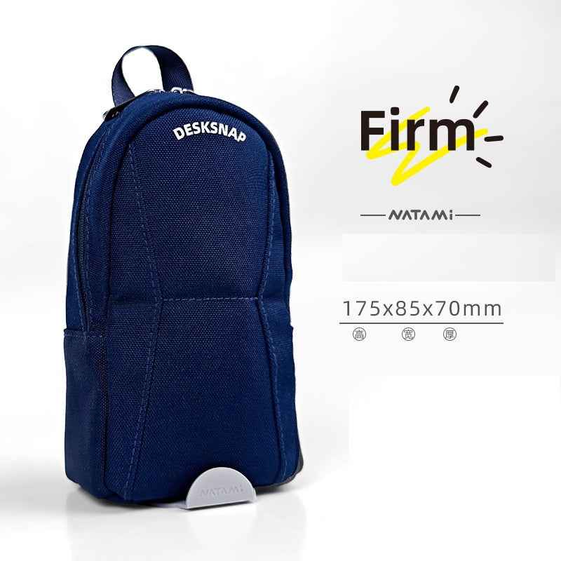 NATAMI DESKSNAP Stand-Up Suction Cup Pen Bag Pencil Case Navy Blue