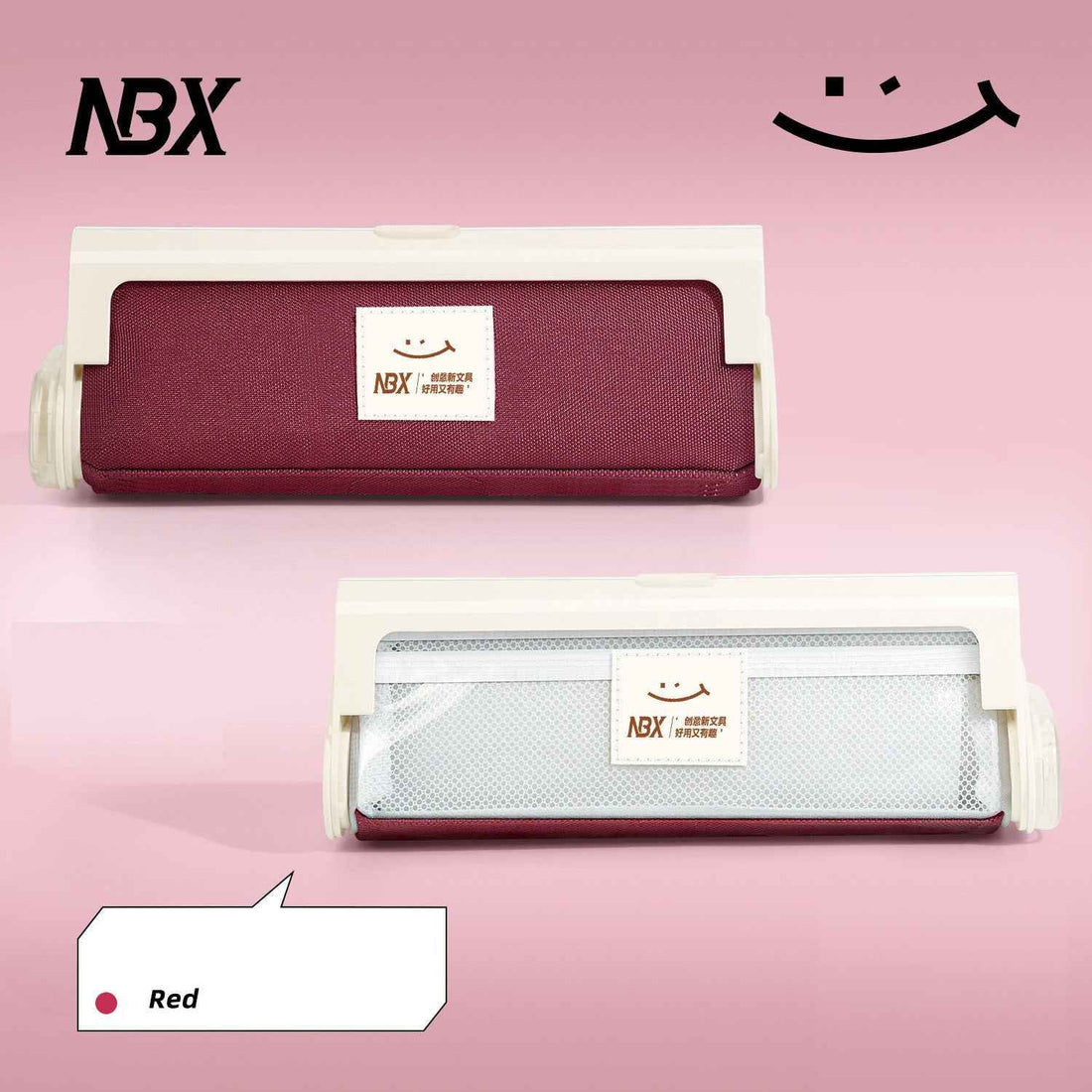 NBX Gear Pudding Zipperless Pencil Case Stationery Storage for School Red