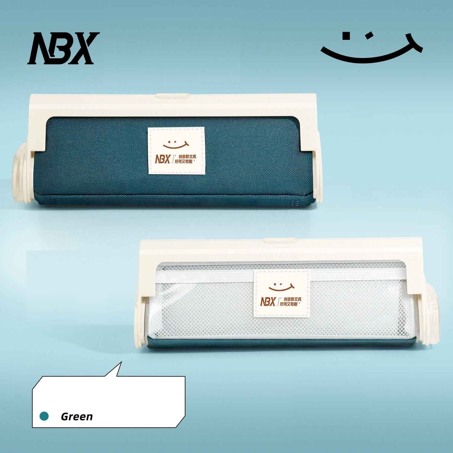 NBX Gear Pudding Zipperless Pencil Case Stationery Storage for School Lake Green
