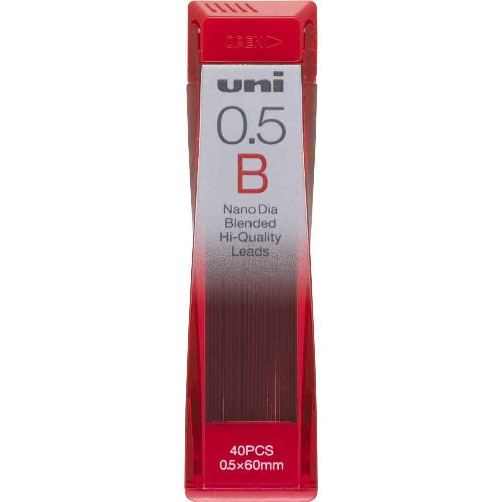 Uni Mechanical Pencil Lead,Nano Dia,0.5mm B 2 Pack