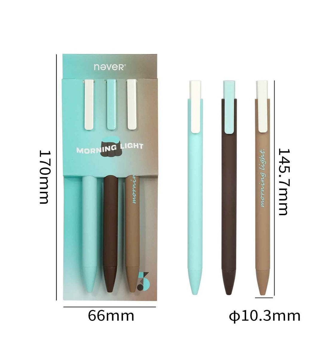NEVER Afternoon Tea Mint Cocoa Gel Pen 0.5mm Black Ink 3-Pack