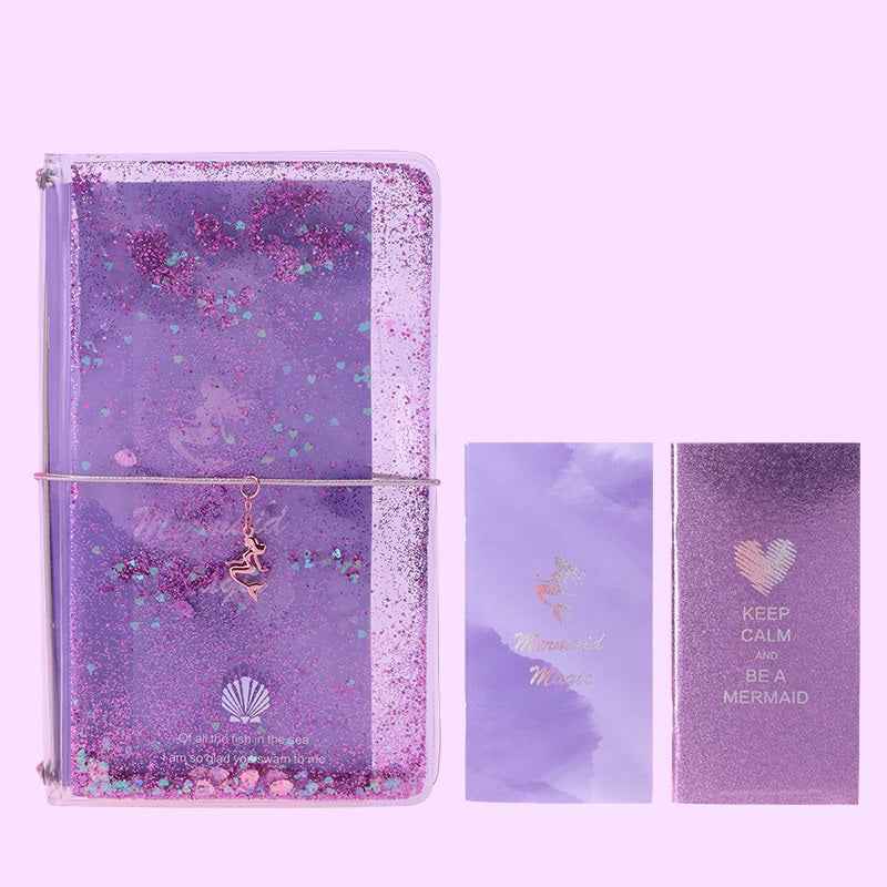 NEVER Weekly Planner & Gel Pen Gift Set - Glitter Quicksand Cover