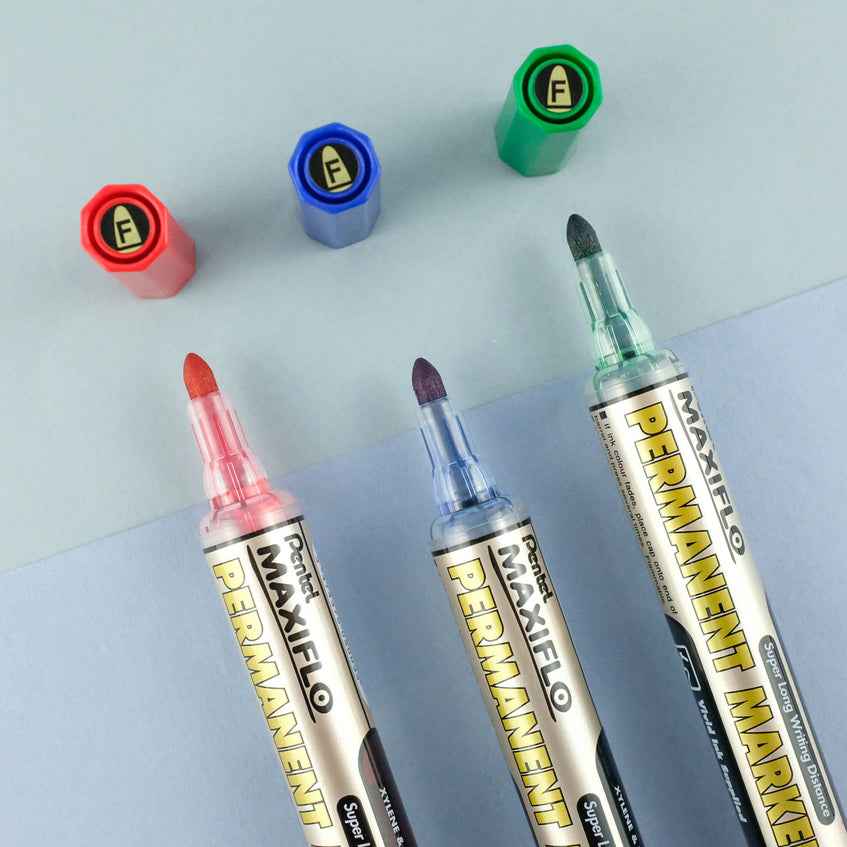 Pentel Maxiflo Permanent Marker NFL50 (Bullet Point) 4 Pack