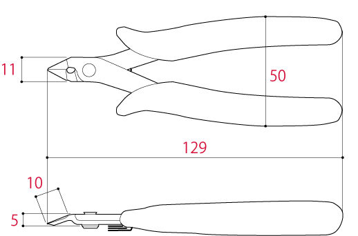 King TTC FC-125 5" Mini Spring Diagonal Cutting Pliers Flush Cutter