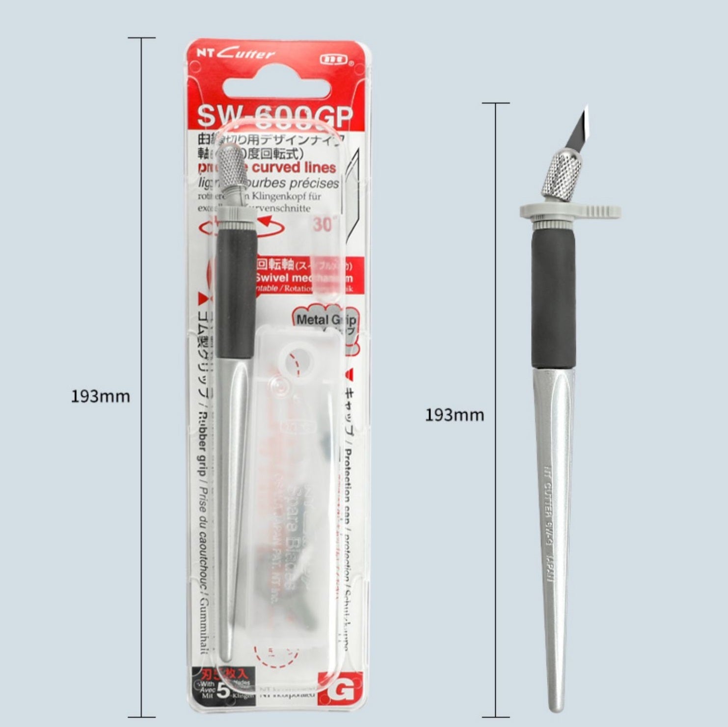 NT Cutter SW-G Japan Swivel Craft Knife (SW-600GP)