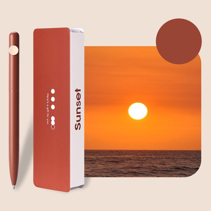 Never Metal Gel Ink Ballpoint Pen – 0.5mm Solid Color Retro Sunset