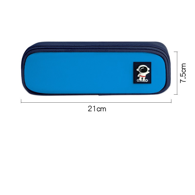 O.KILO Pencil Case - Colorful Primary School Student Stationery Bag Dark Blue