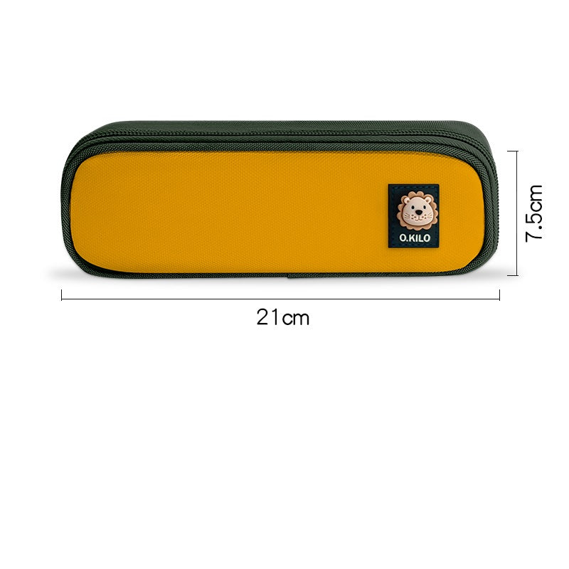O.KILO Pencil Case - Colorful Primary School Student Stationery Bag Green Yellow