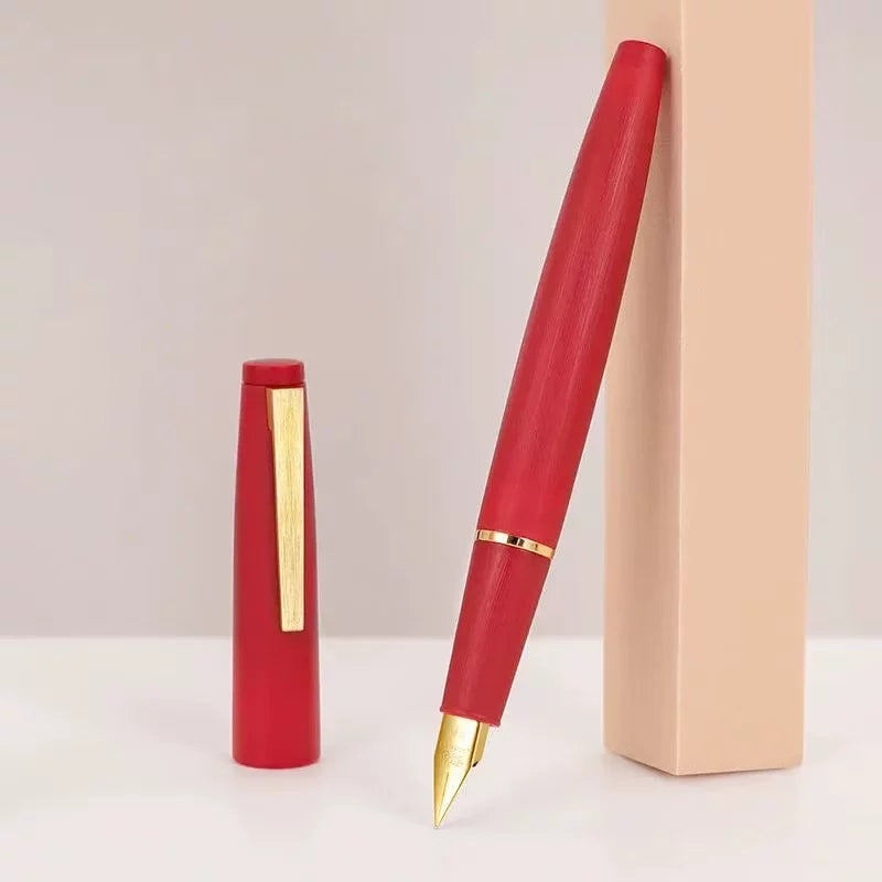 Jinhao 80 Fountain Pen – Lightweight Fiber Body, Smooth Nib for Students, Calligraphy & Extended Writing Gold Red