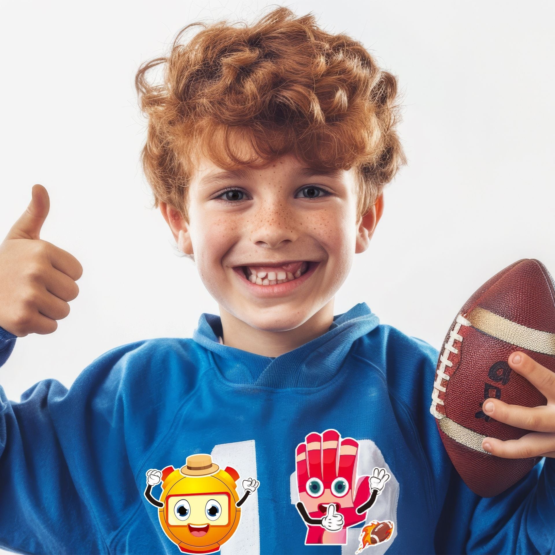 Make a Face Cartoon Rugby Stickers for Kids 24 Sheets