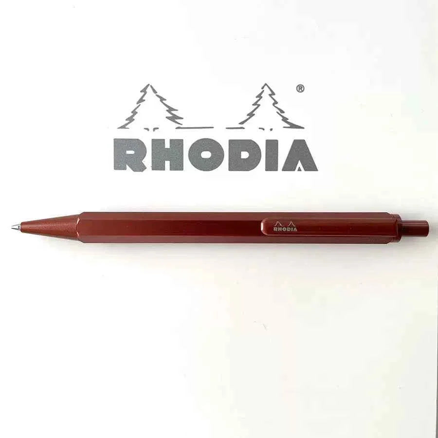 Rhodia Script 0.7mm Ballpoint Pen Aluminum Body Marron Brown