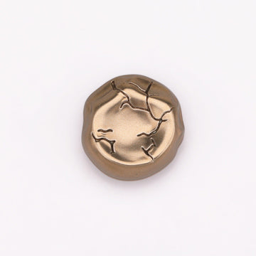Sand Gold Metallknopf, perlmuttartiges Crackle-Relief, rund, Schaftknopf