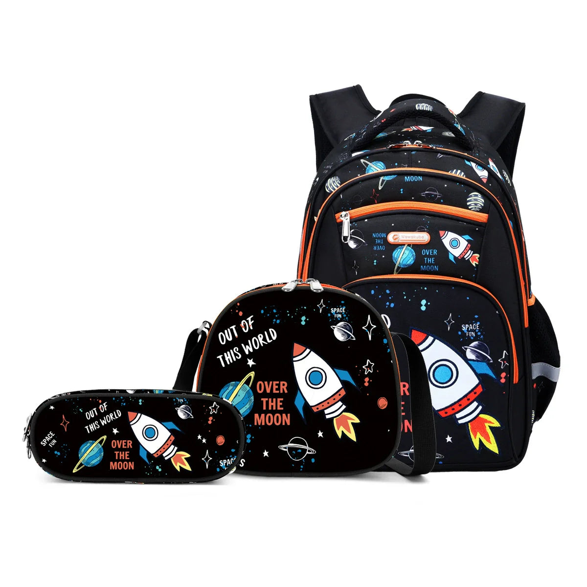 School Backpack Pencil Lunch Bag 3in1 for Boys and Girls Kids 13