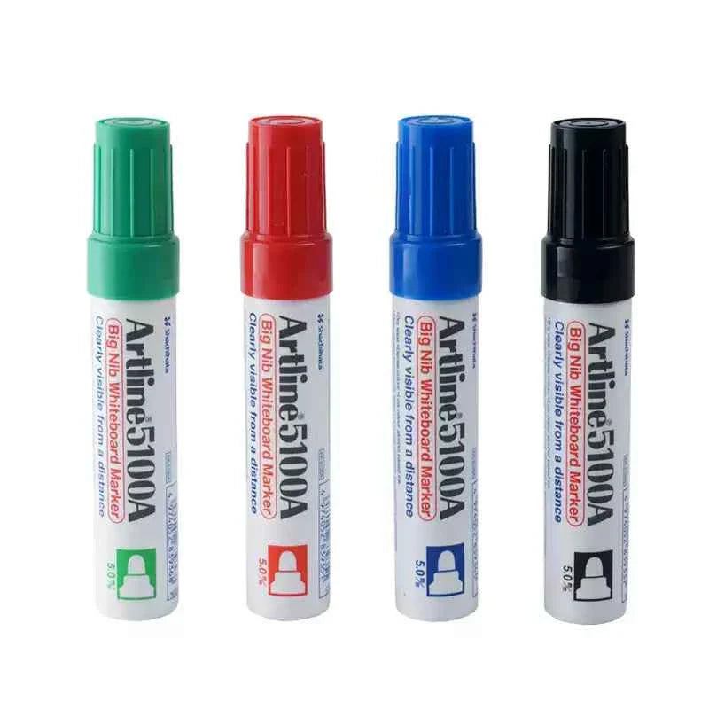 Artline 5100A Big Nib Whiteboard Markers - 5.0mm Bullet Tip - 4 Pack 4 Mixed Color