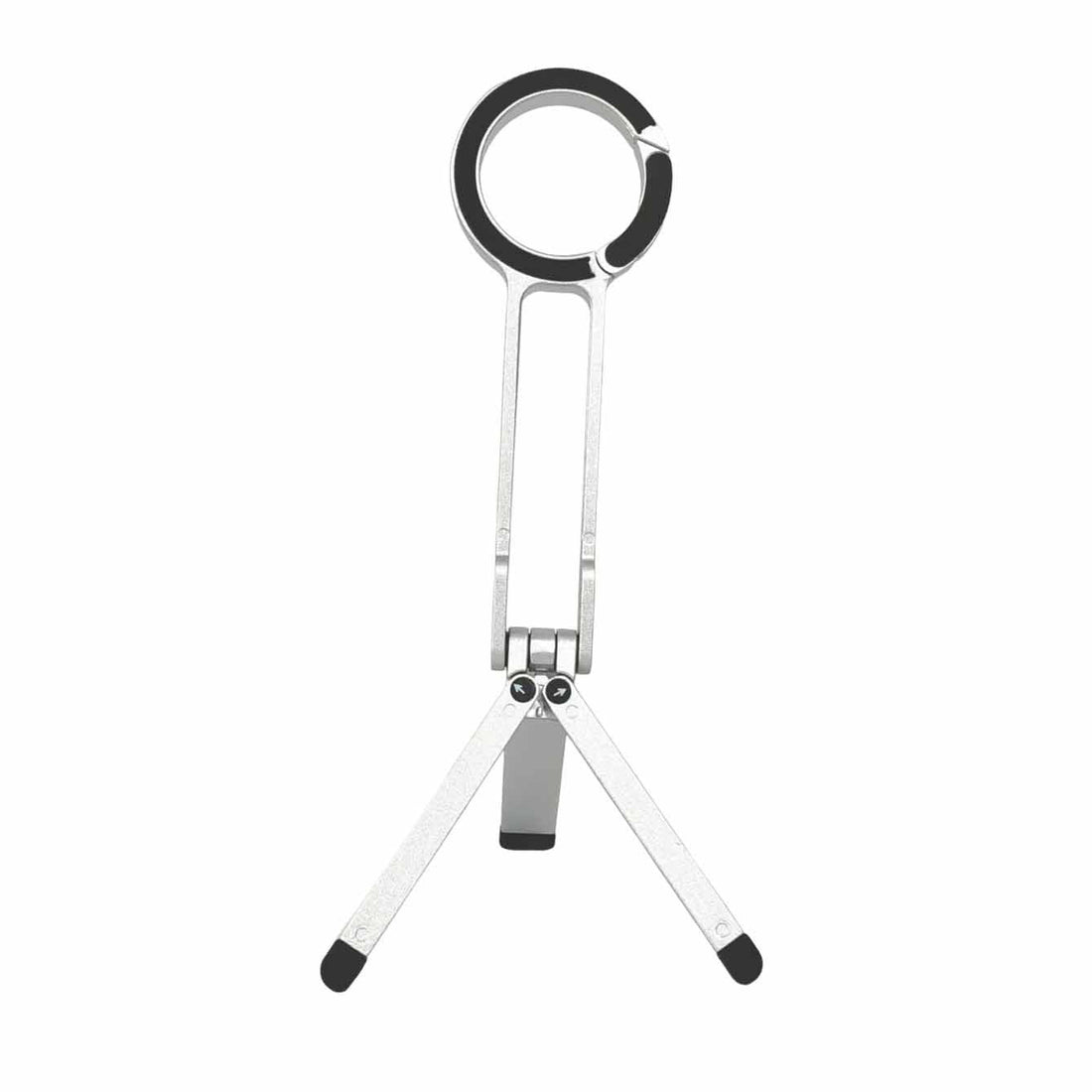 Aluminum Alloy Phone Tripod Carabiner-Mounted for iPhone Black