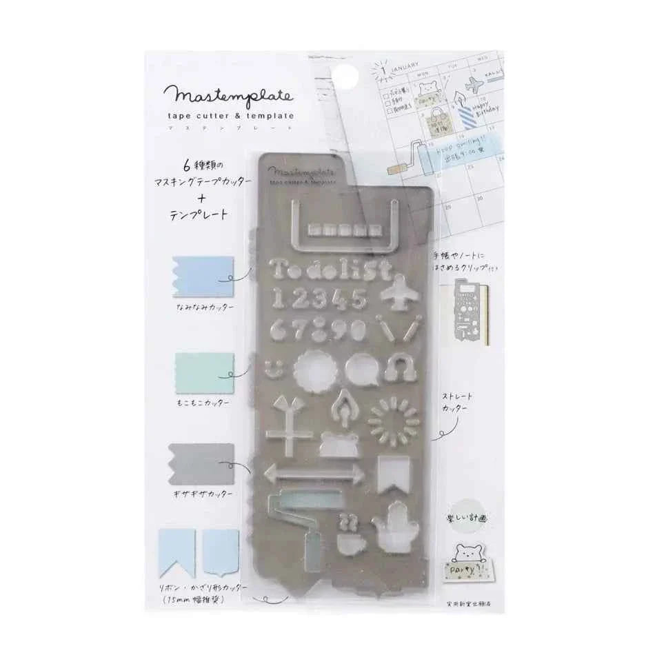 Kutsuwa Mastemplate Washi Tape Cutter &amp; Stencil Schedule