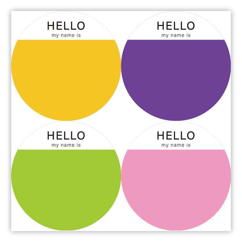 200Pcs Hello Name Tags Hello My Name is Stickers 8cm Round Mixed Color 2