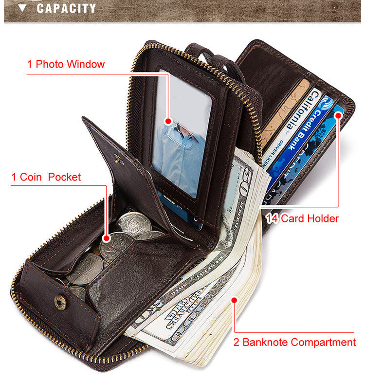 Men's Vintage RFID Genuine Leather Wallet – Short