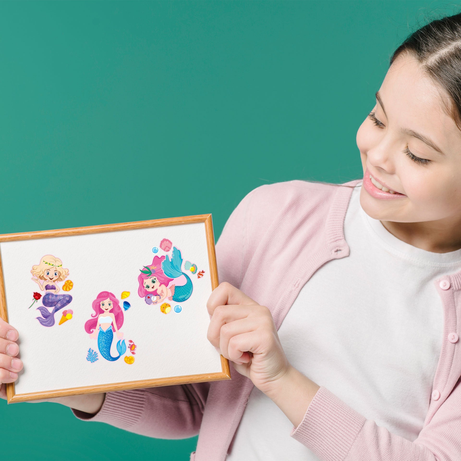Make a Face The Mermaid Stickers for Kids 24 Sheets