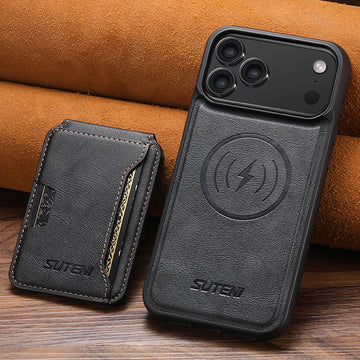 2-in-1 MagSafe Wallet Case for iPhone – Magnetic Card Holder Leather