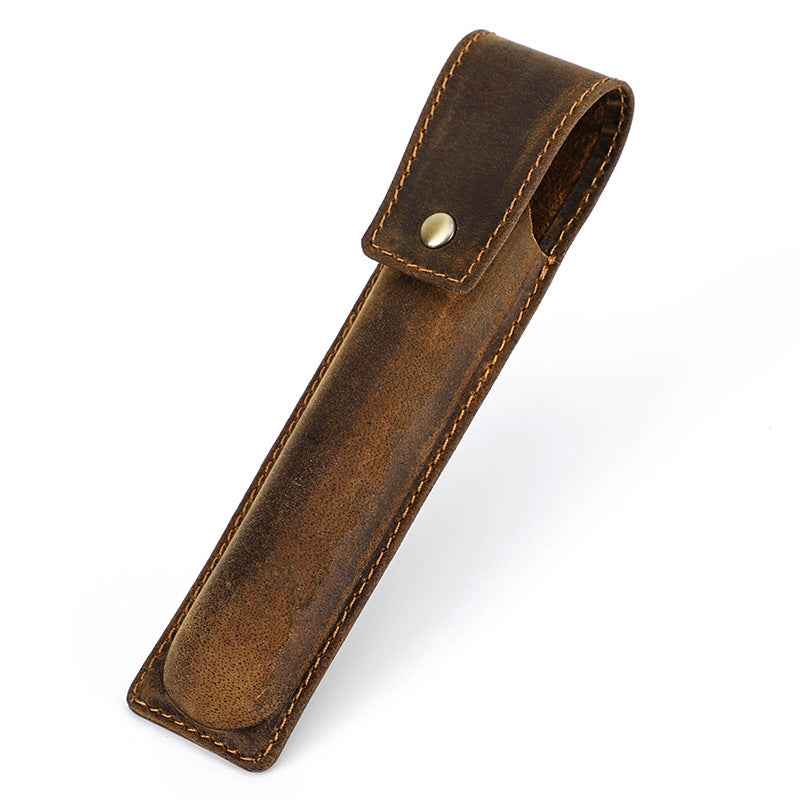 Genuine Leather 1/2/3 Slots Fountain Pen Holder Case 1 Slot