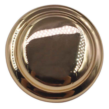 Solid gold metal shank button, round front with reflective dome face