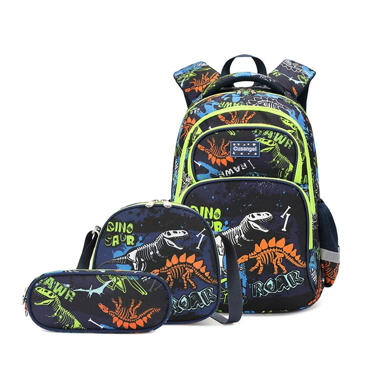 School Backpack Pencil Lunch Bag 3in1 for Boys and Girls Kids 3