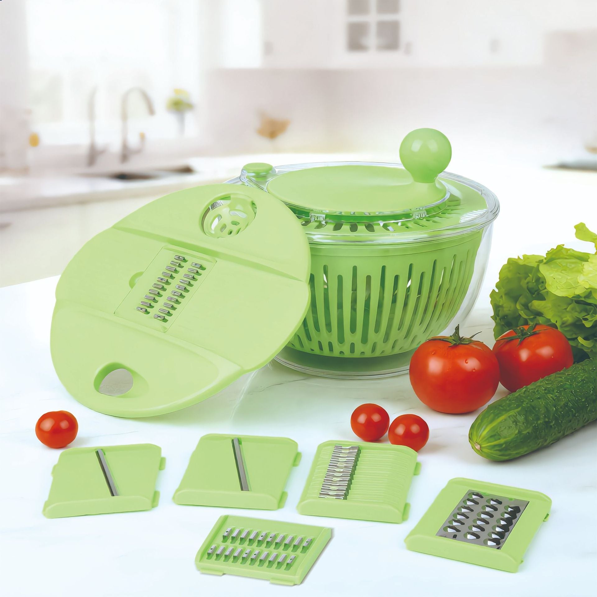 Multifunctional Salad Spinner & Vegetable Slicer