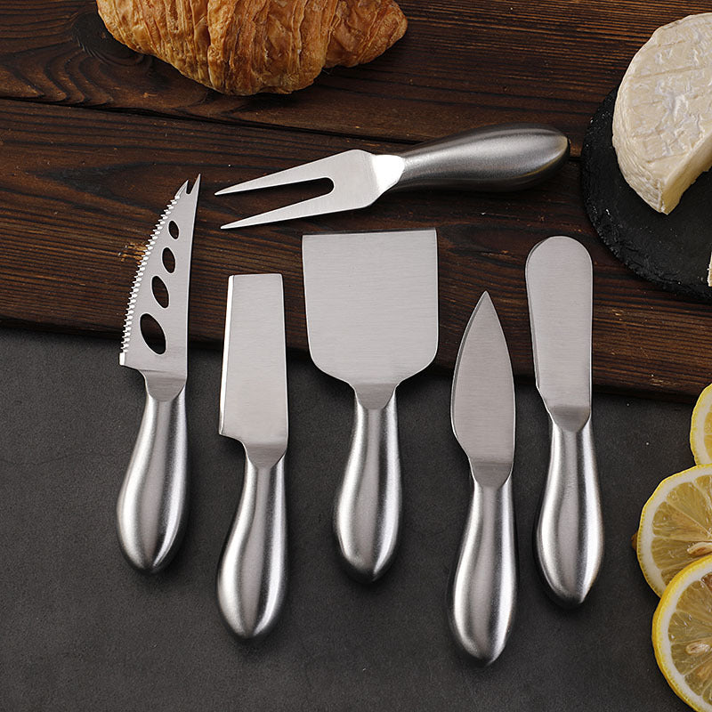 Stainless Steel Cheese Knife Set | 6-Piece Hollow Handle Knife, Fork & Spreader Kit