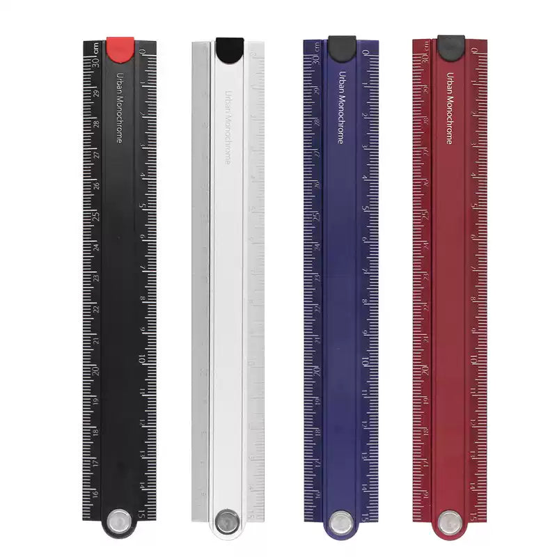 KOKUYO Urban Monochrome Aluminum Folding Ruler, 15–30 cm