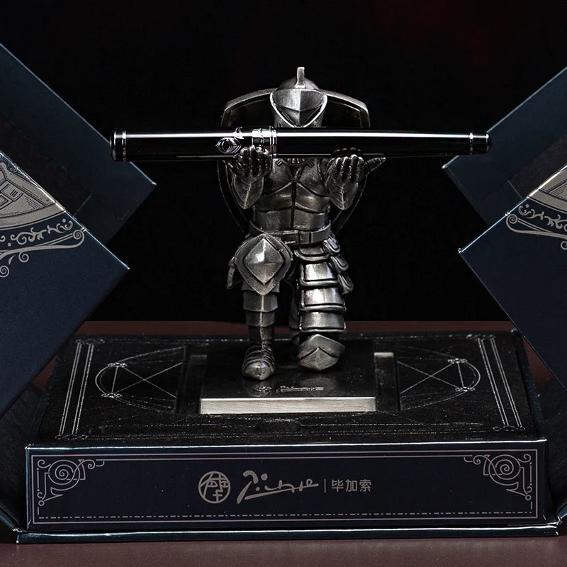 Picasso Knight Fountain Pen Gift Set Fine Nib Brass Pen Alloy Base T02 Silver Clip
