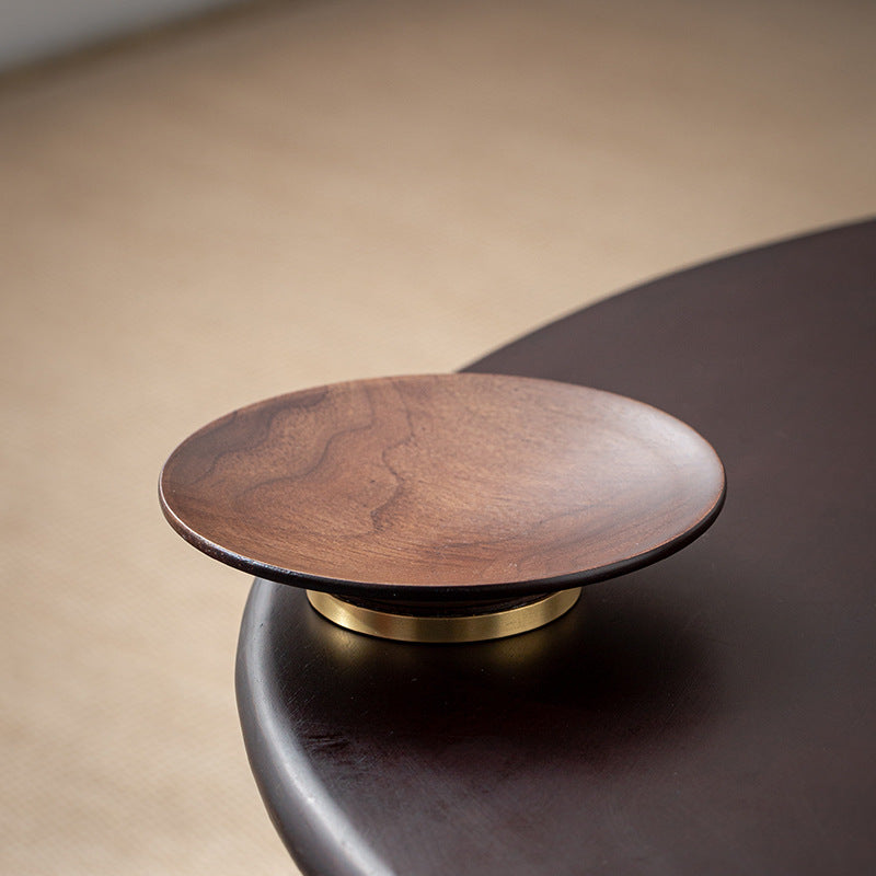 Walnut Wood Serving Plate | Zen-Style Fruit, Tea & Snack Tray