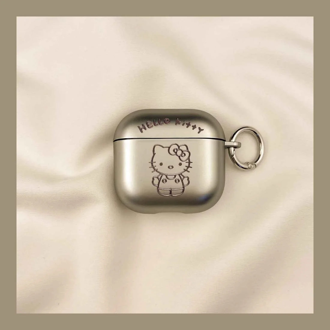 Premium Silver Electroplated Hello Kitty Apple AirPods Case A