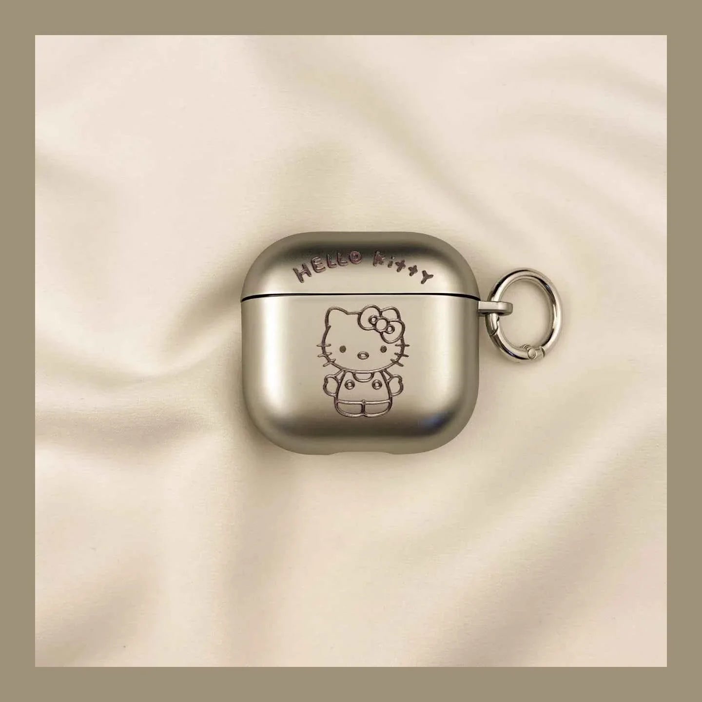 Premium Silver Electroplated Hello Kitty Apple AirPods Case A