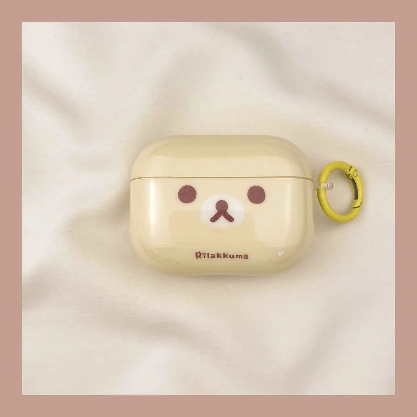Pink & Yellow Cartoon Rilakkuma AirPods Case C