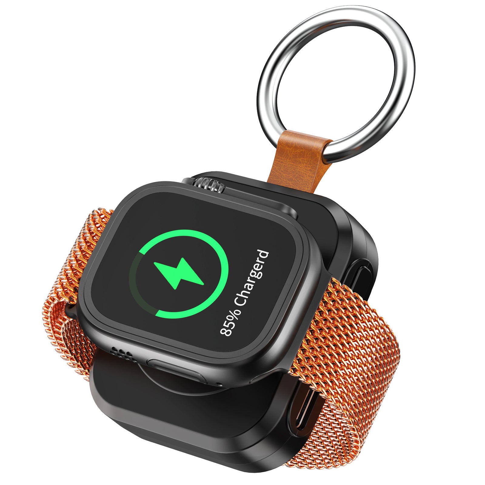 Portable Apple Watch Magnetic Wireless Charger with Keyring