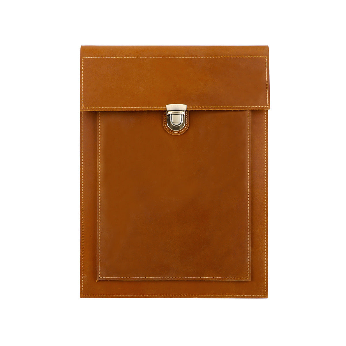 Genuine Leather Laptop Sleeve 13.3" with Clasp Closure Brown