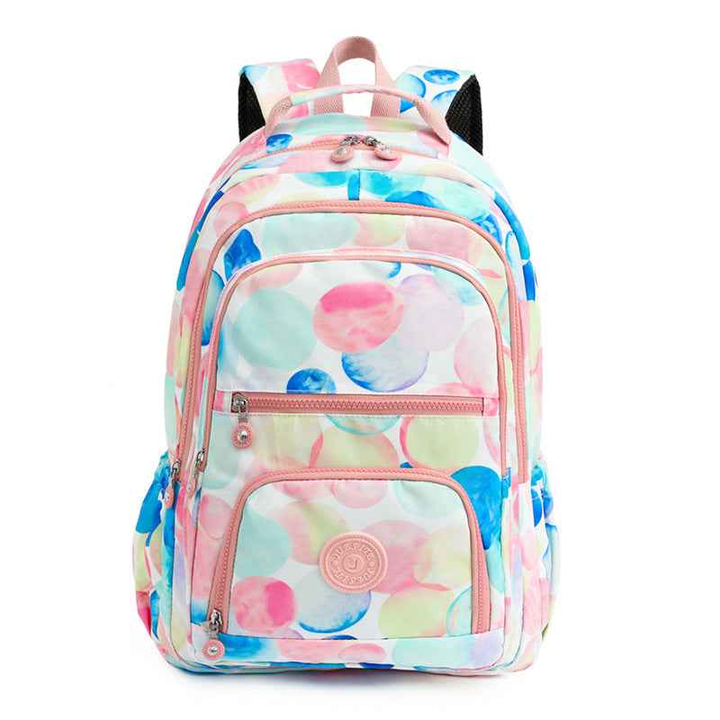 55L Lightweight Water-Resistant Backpack Outdoor Travel Bag Colored Bubbles