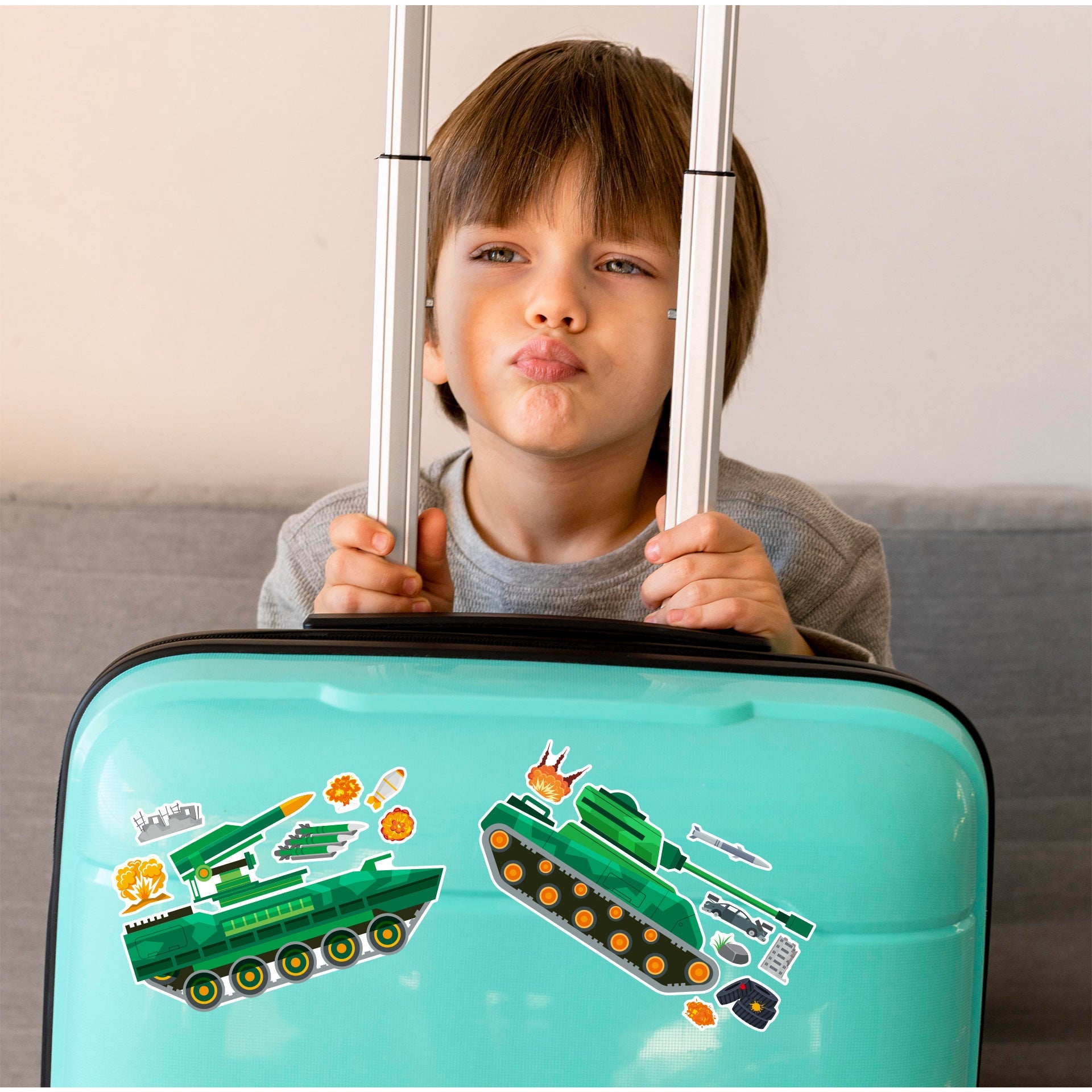 Make a Face Military Truck Tank Stickers for Kids 24 Sheets