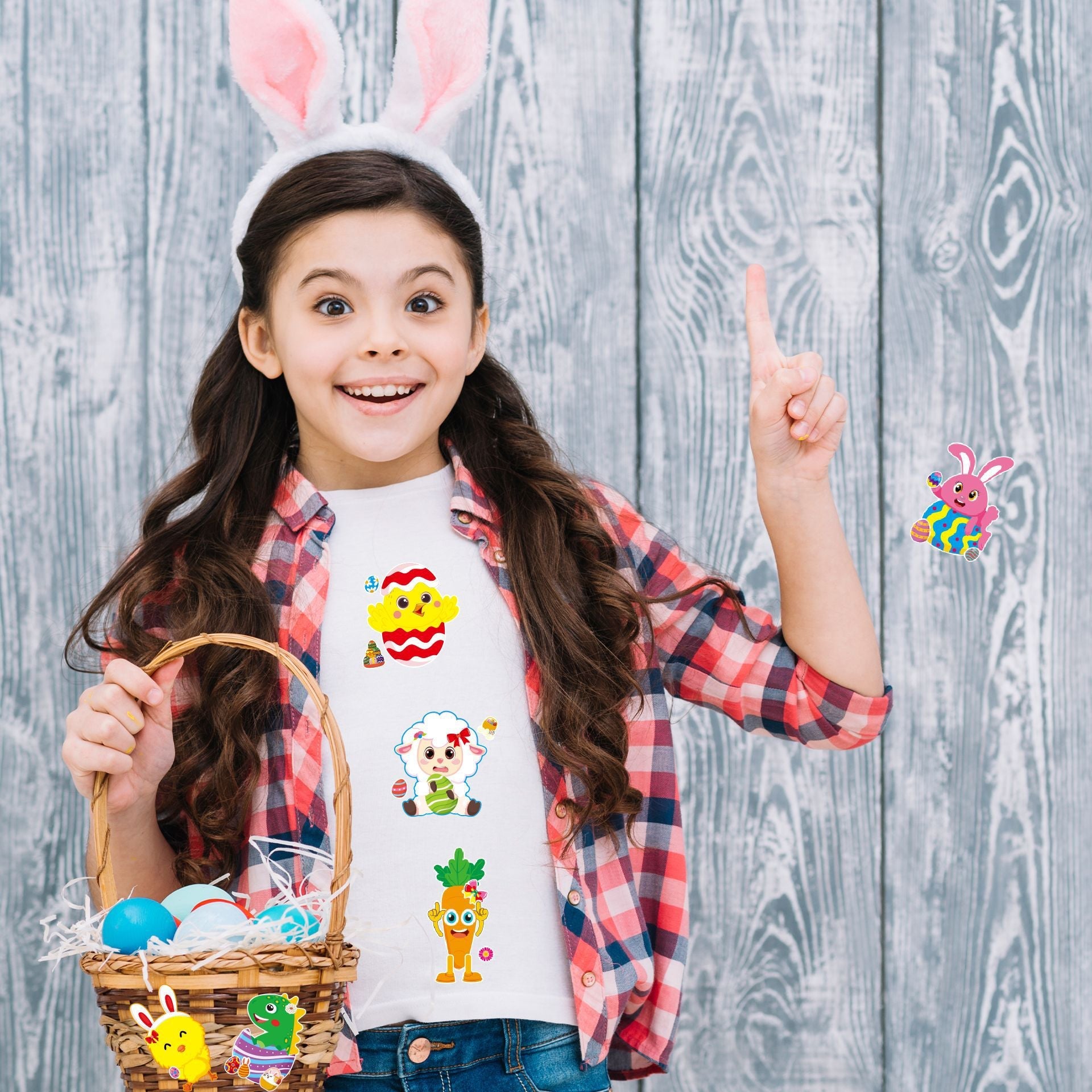 Make a Face Cartoon Easter Rabbit DIY Stickers for Kids 24 Sheets