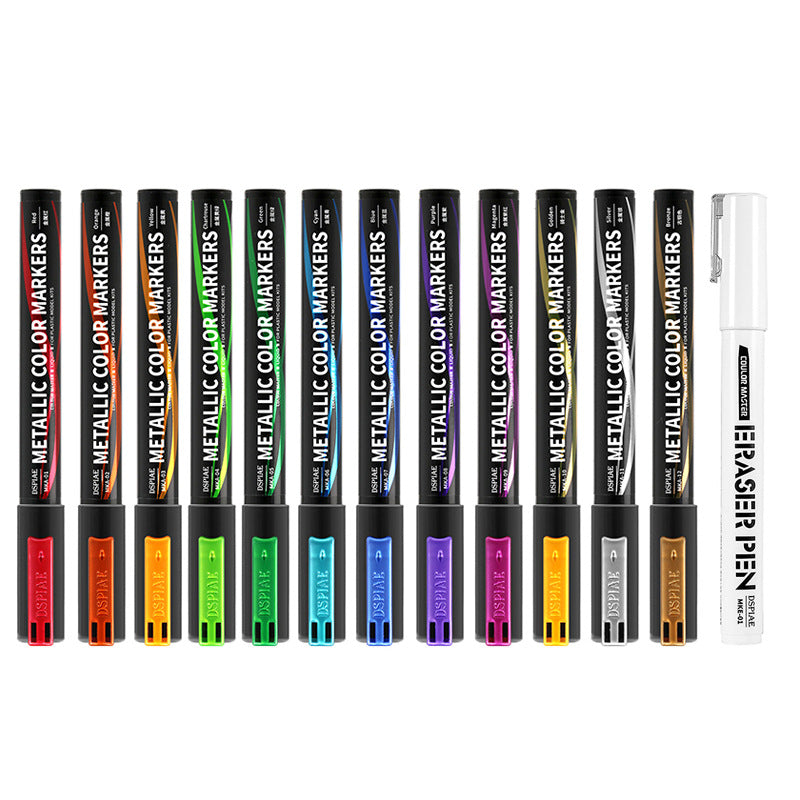 DSPIAE Liquid Mirror Chrome Metallic Color Markers 12 Colors 12 Colors