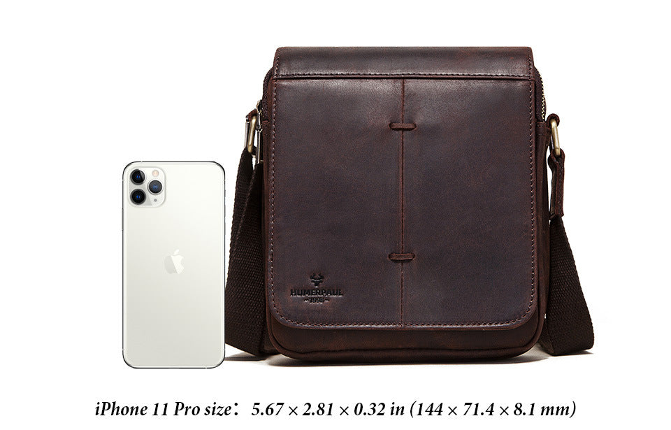 Brown Genuine Leather Men's Shoulder Bag