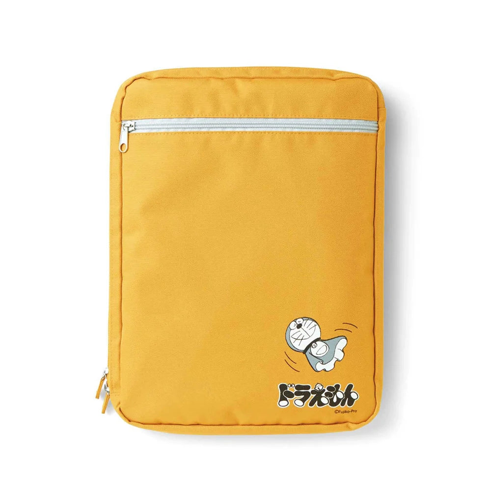 Cute Doraemon Cartoon Tablet & Scrapbook Bag File Organizer Yellow