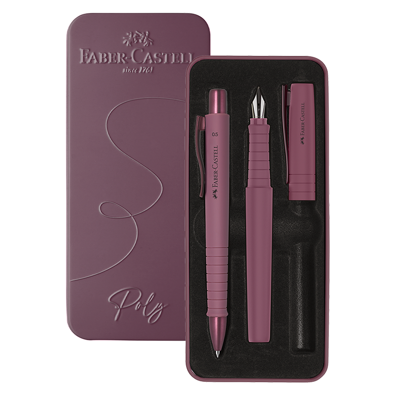 Faber-Castell Poly Pen Fountain and Ballpoint Pen Gift Set Dark Blue