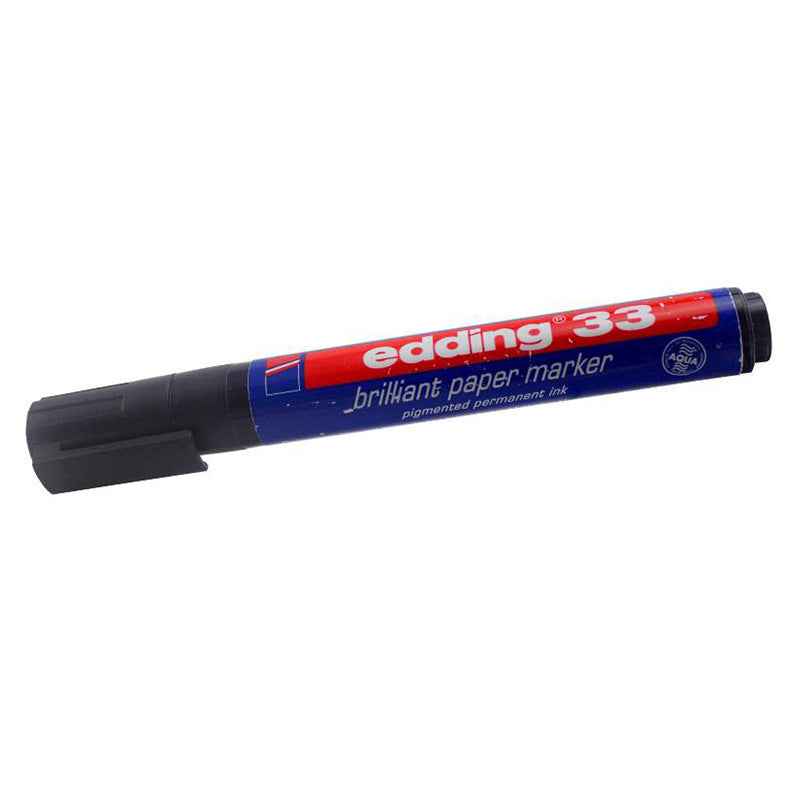 edding 33 brilliant paper marker black red blue color 3 Pack 3 Black