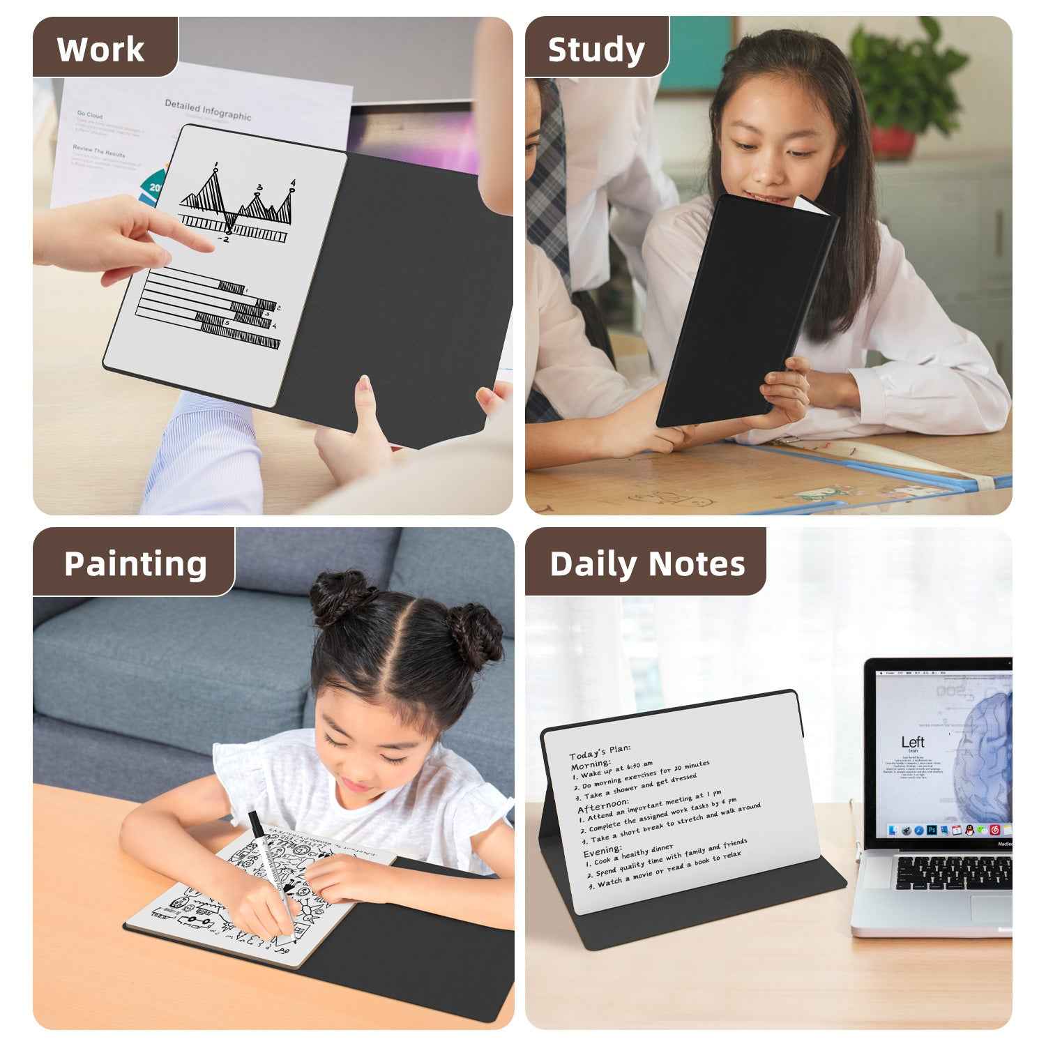 Desktop Dry Erase Board,9.5" X 5.9" Small White Board with Stand