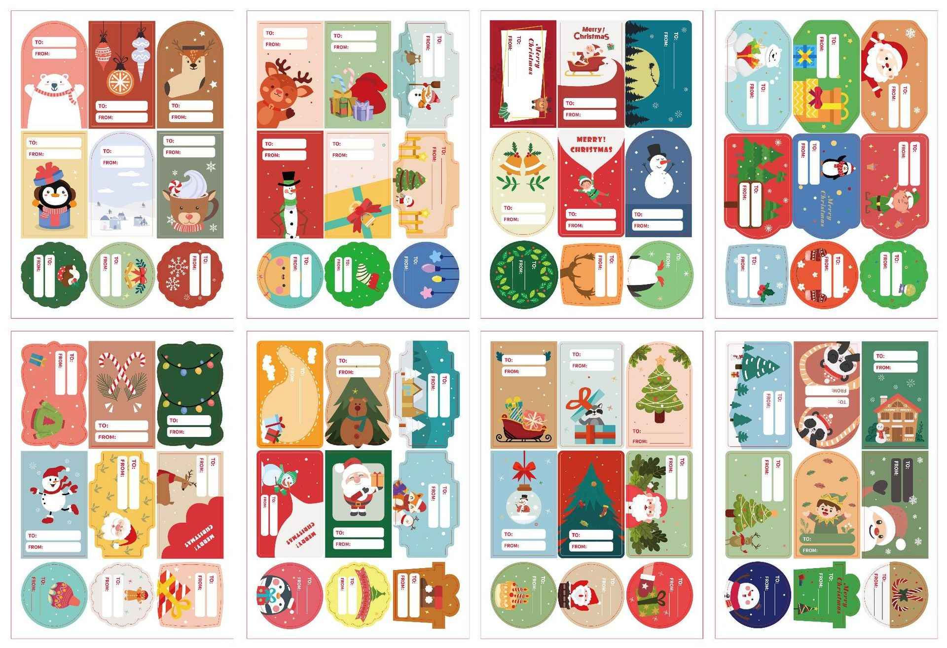 36 Sheets Christmas Stickers for Kids Cards Crafts 324pcs Labels