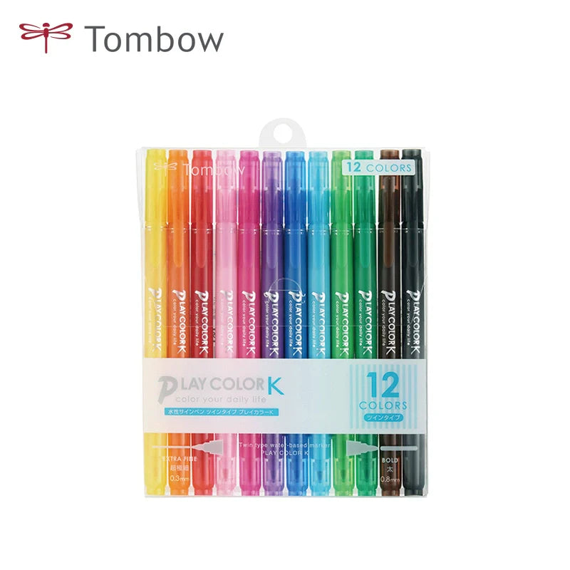 Tombow Play Color K Felt Tip Pen Set 6/12/24/36 Colors 12 Color Set