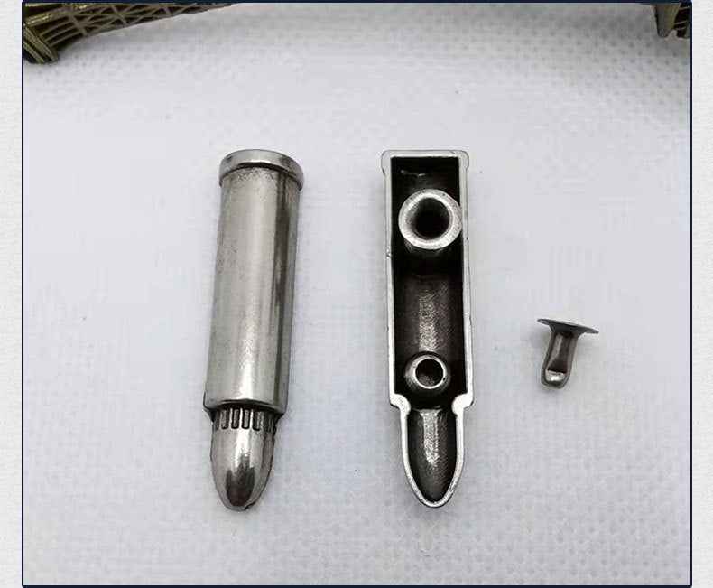 Silver bullet spike stud with backing bar and loose back piece