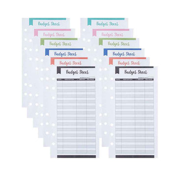 60 Expense Tracker 6-Hole Punched Budget Sheets for A6 Budget Binder A